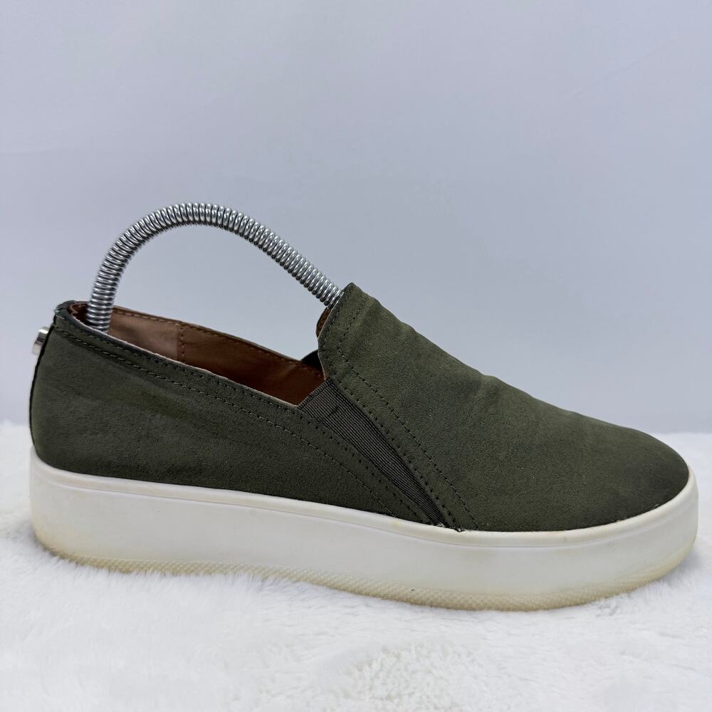 Steve Madden Women’s Green Canvas Platform Slip-On Sneakers Size 8.5